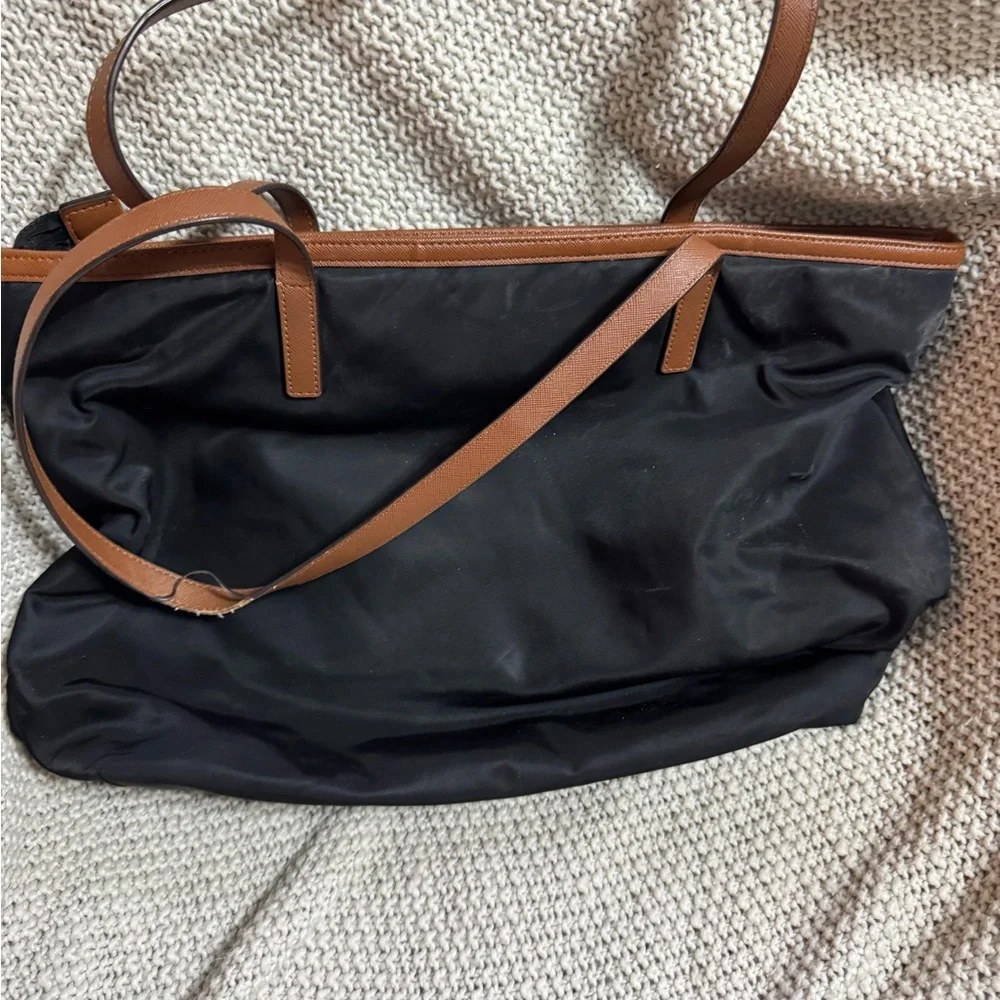 Michael Kors Large Black Nylon Leather 'Kempton' Tote Shoulder Bag Handbag Purse